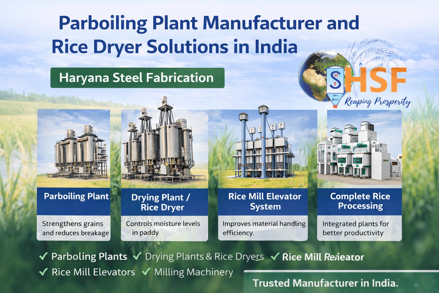 Parboiling Plant Manufacturer and Rice Dryer Solutions in India